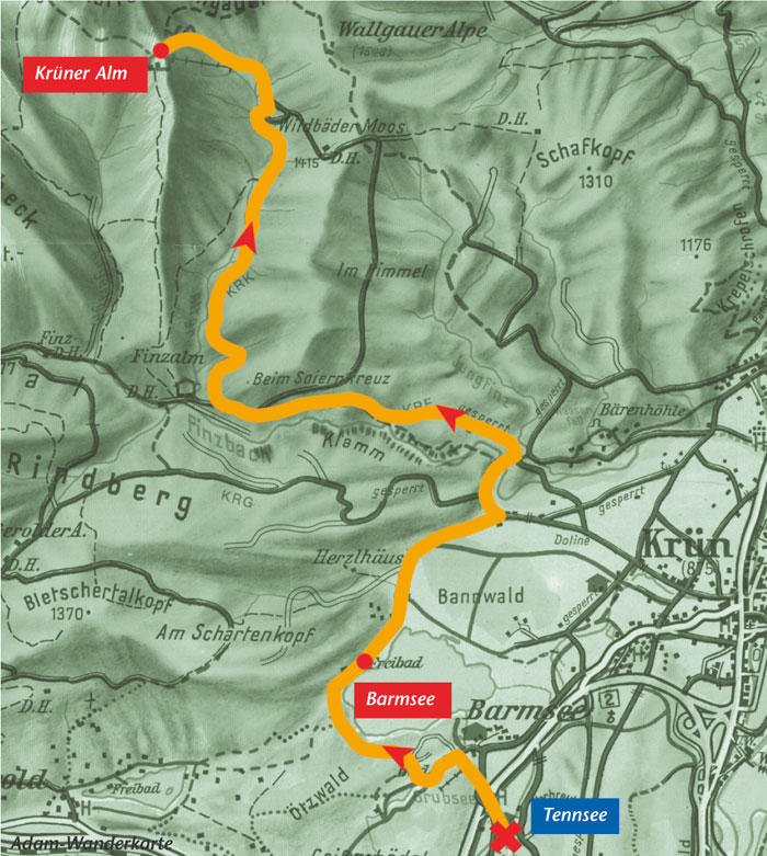 Karte kruener alm